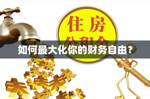 象州如何最大化你的财务自由？